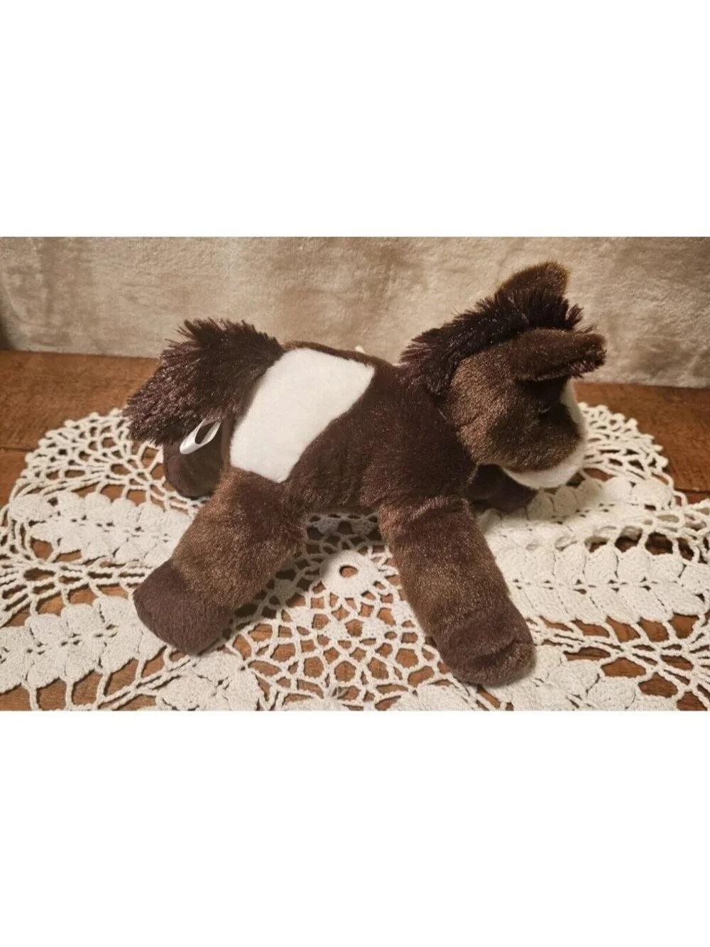 Aurora 2021  Brown Horse Pony With White Spots Plush  Flopsie Stuffed Animal